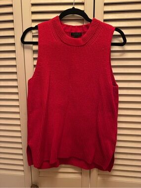 J. Crew Sleeveless Rib-Knit Crewneck Sweater Vest in Red